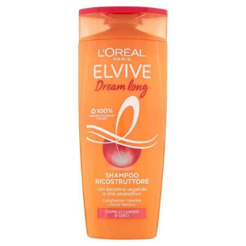 Elvive Shampoo Dream Long 250 ml – Capelli Lunghi e Lisci, Nutriente e Rinforzante con Cheratina Vegetale e Olio di Ricino