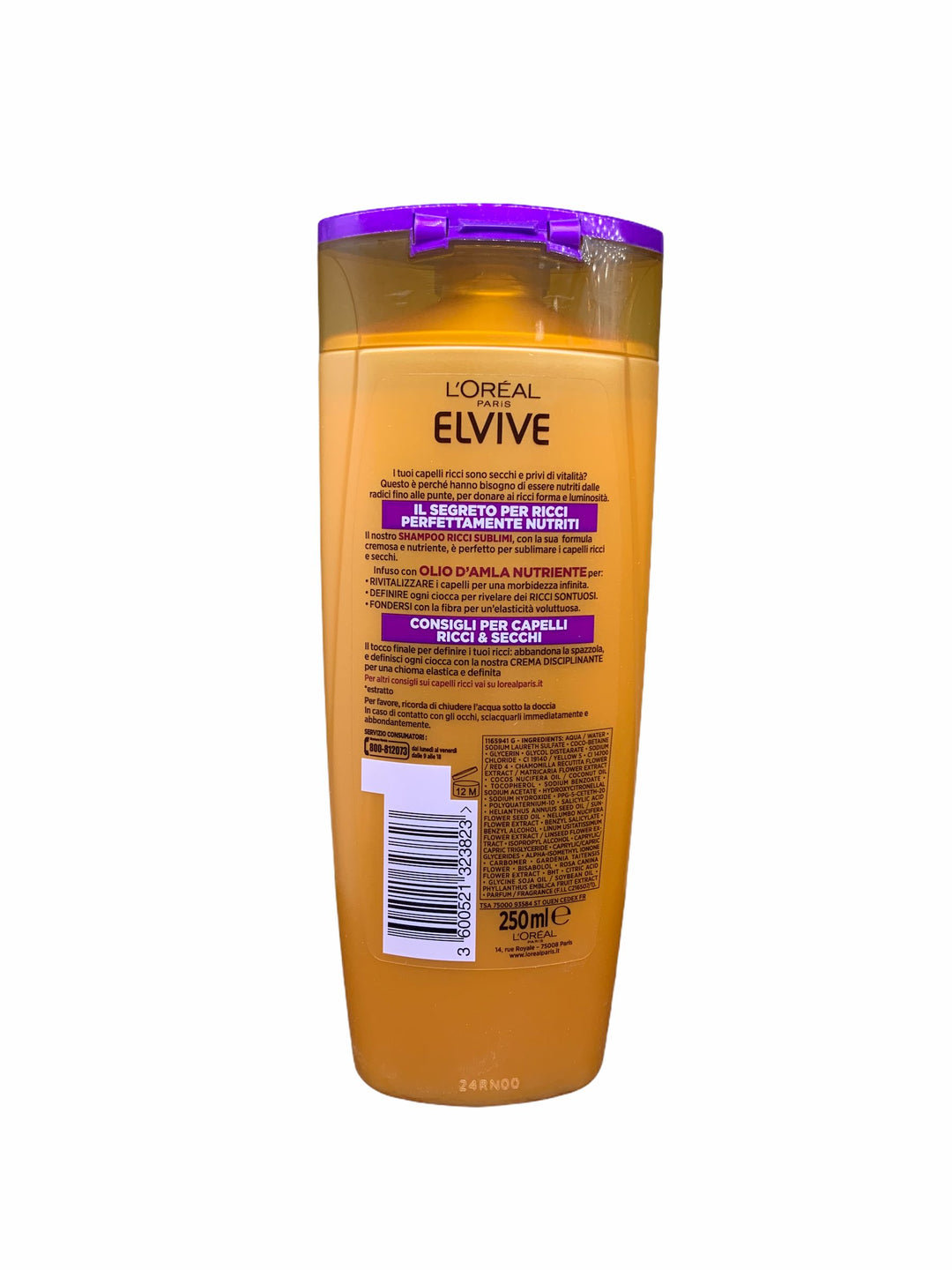 Elvive Shampoo Olio Straordinario Ricci Sublimi 250 ml – Nutriente e Definente per Capelli Ricci e Secchi