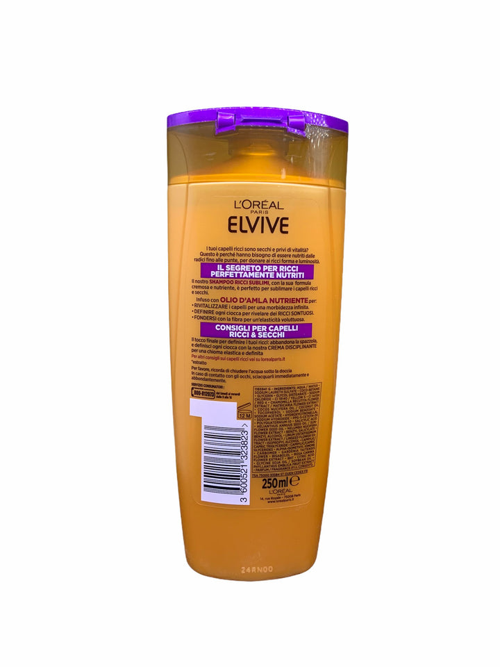 Elvive Shampoo Olio Straordinario Ricci Sublimi 250 ml – Nutriente e Definente per Capelli Ricci e Secchi