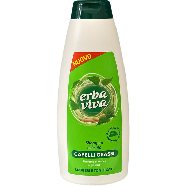 Erbaviva shampoo delicato capelli grassi con estratti di ortica e ginseng 500 ml