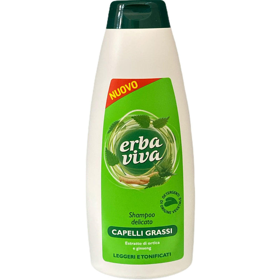 Erbaviva shampoo delicato capelli grassi con estratti di ortica e ginseng 500 ml