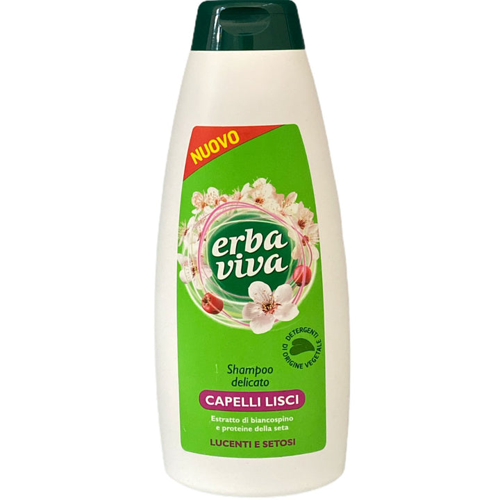 Erbaviva shampoo delicato capelli lisci con estratti di biancospino e proteine della seta 500 ml