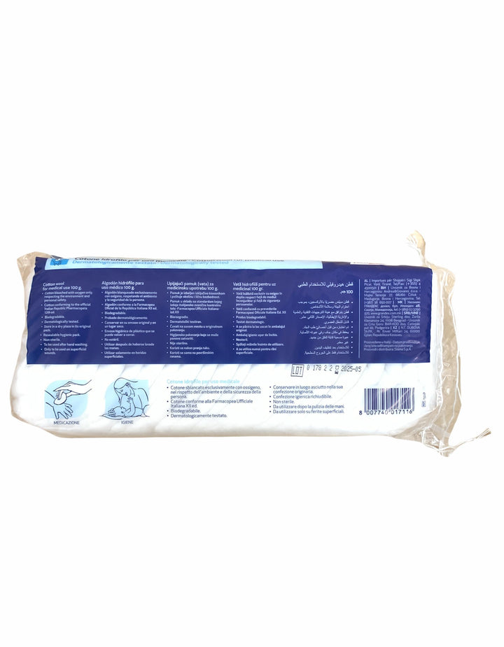 Farmacotone Ovatta 100 g – Morbida e Pura per Uso Cosmetico e Medico