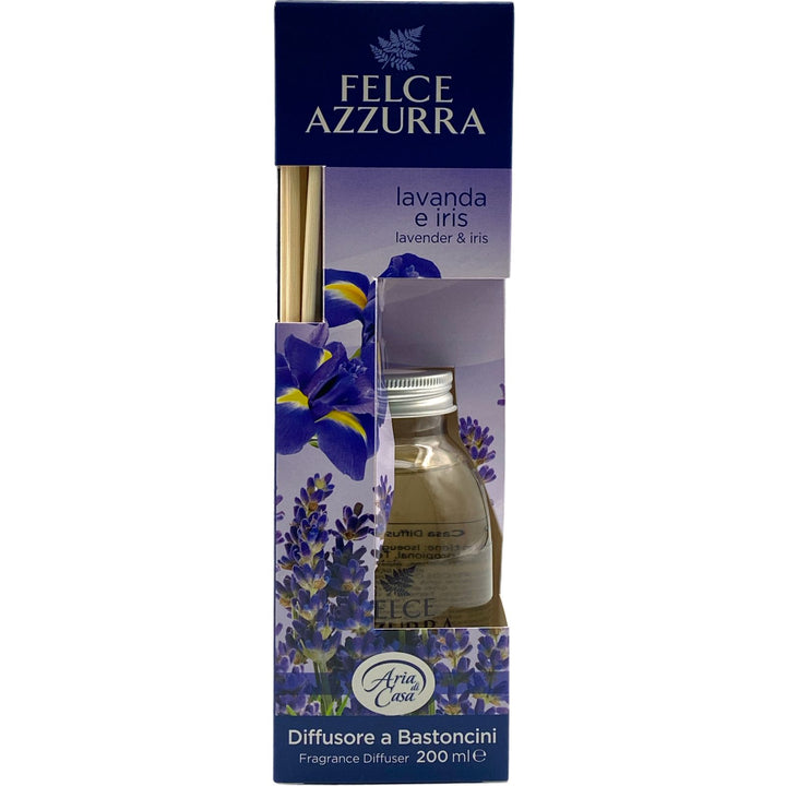 Felce Azzurra Diffusore a Bastoncini Aria di Casa Lavanda e Iris 200 ml – Fragranza Rilassante per Ambienti Eleganti