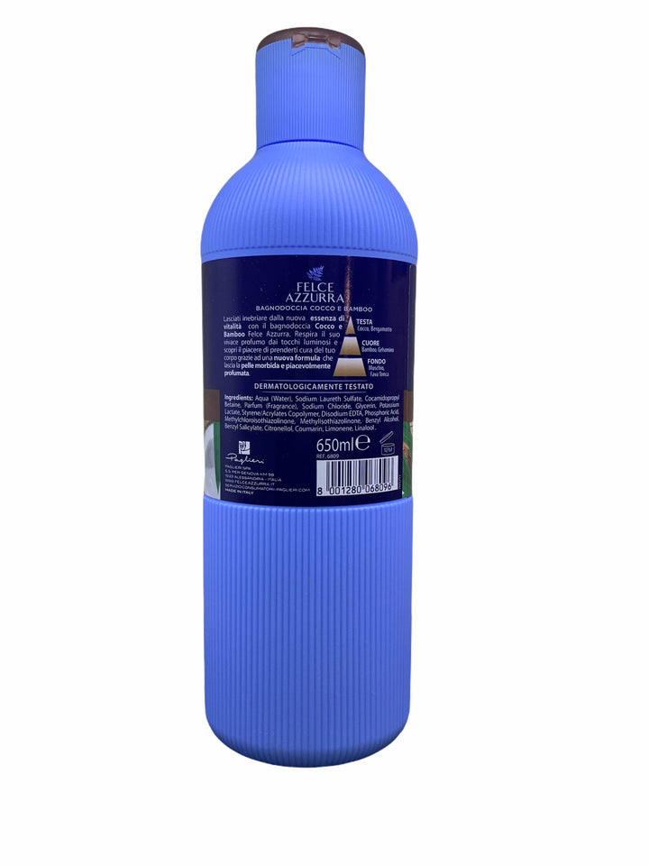 Felce Azzurra Bagno Doccia Cocco e Bamboo 650 ml – Vitalità e Freschezza Naturale per la Tua Pelle