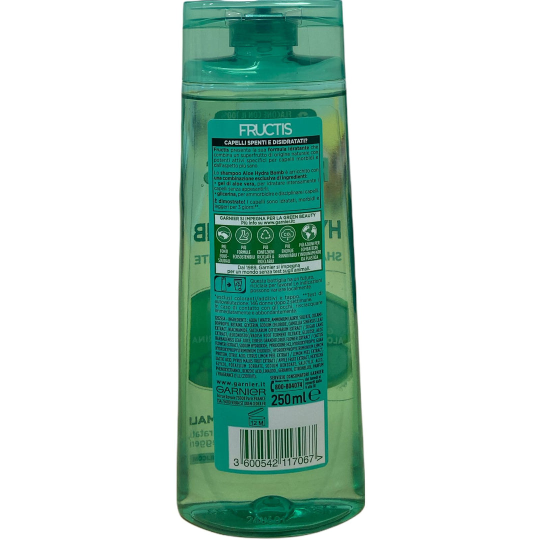 Fructis Shampoo Aloe Vera Hydra Bomb Idratante 250 ml – Idratazione Intensa per Capelli Freschi, Morbidi e Leggeri