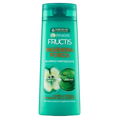 Fructis Shampoo Rigenera Forza con Estratti di Mela – 250 ml – Rinforza e Nutre i Capelli Fragili