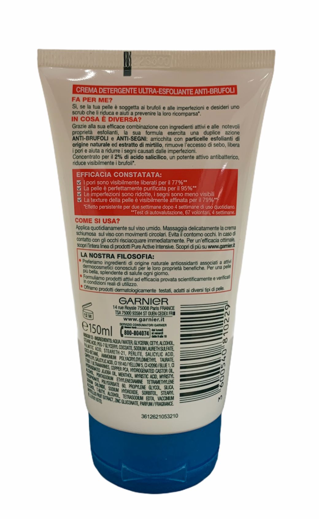 Garnier pure active crema detergente pelli grasse 150 ml