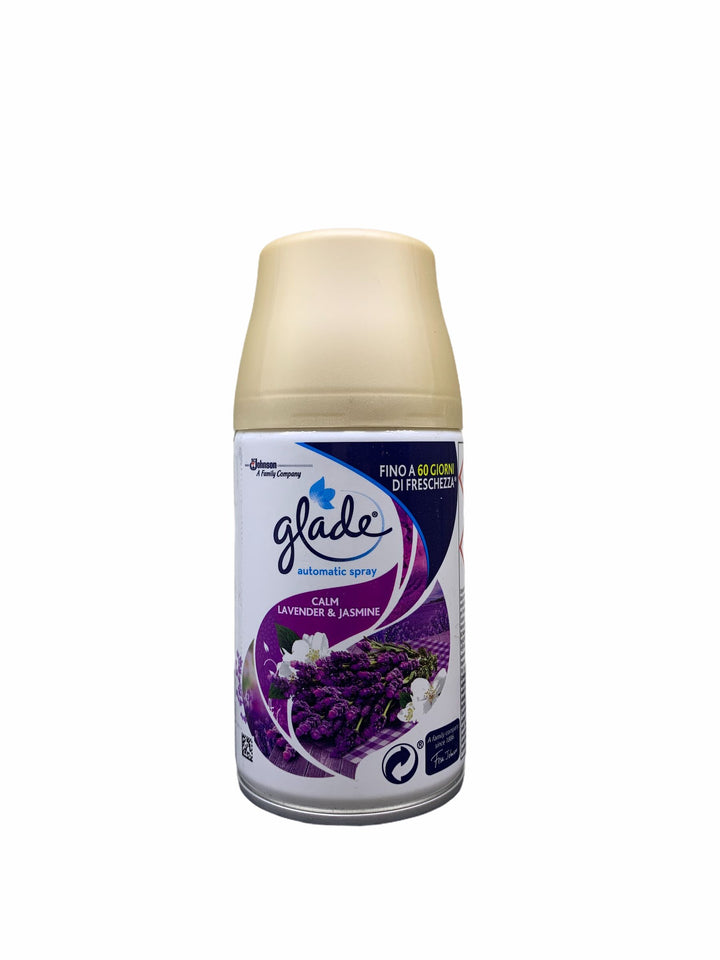 Glade Ricarica Spray Automatico 250 ml – Profumatore Ambiente alla Lavanda & Jasmine Calm, Fragranza Rilassante per la Casa