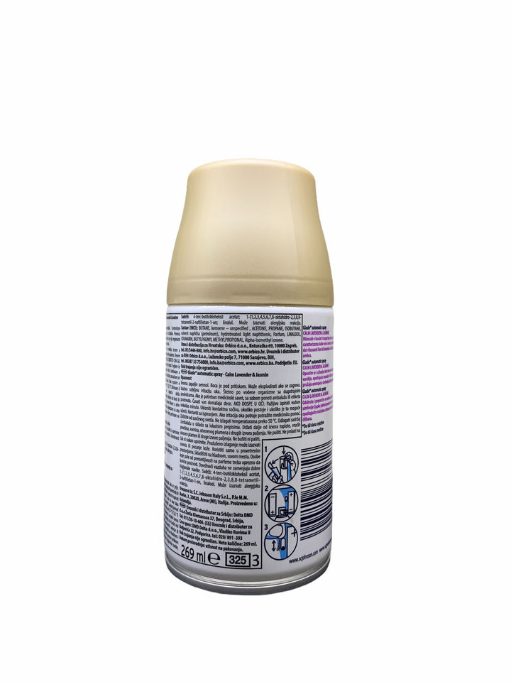 Glade Ricarica Spray Automatico 250 ml – Profumatore Ambiente alla Lavanda & Jasmine Calm, Fragranza Rilassante per la Casa