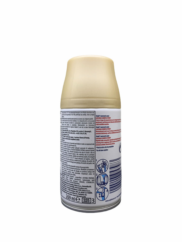 Glade Ricarica Spray Automatico 250 ml – Profumatore Ambiente alla Ciliegia & Peonia, Fragranza Dolce e Floreale per la Casa