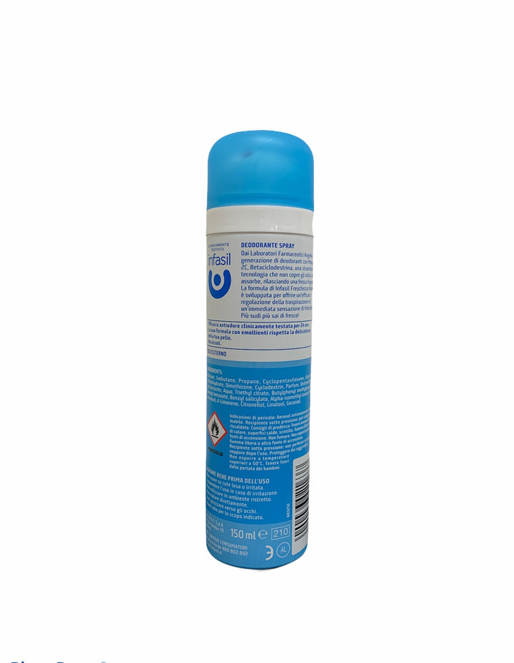Infasil Deodorante Spray Freschezza Naturale 150 ml – Protezione Delicata con Profumo Fresco e Pulito per Tutti i Giorni
