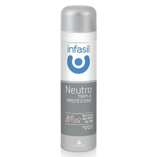 Infasil Deodorante Spray Neutro Tripla Protezione 150 ml – Azione 3 in 1 contro Sudore, Odore e Irritazioni per Pelli Sensibili