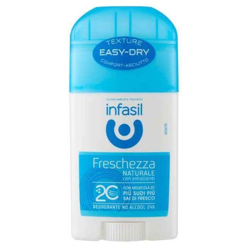 Infasil Deodorante Stick Freschezza Naturale 40 ml – Protezione Delicata e Lunga Durata con Profumo Fresco e Leggero