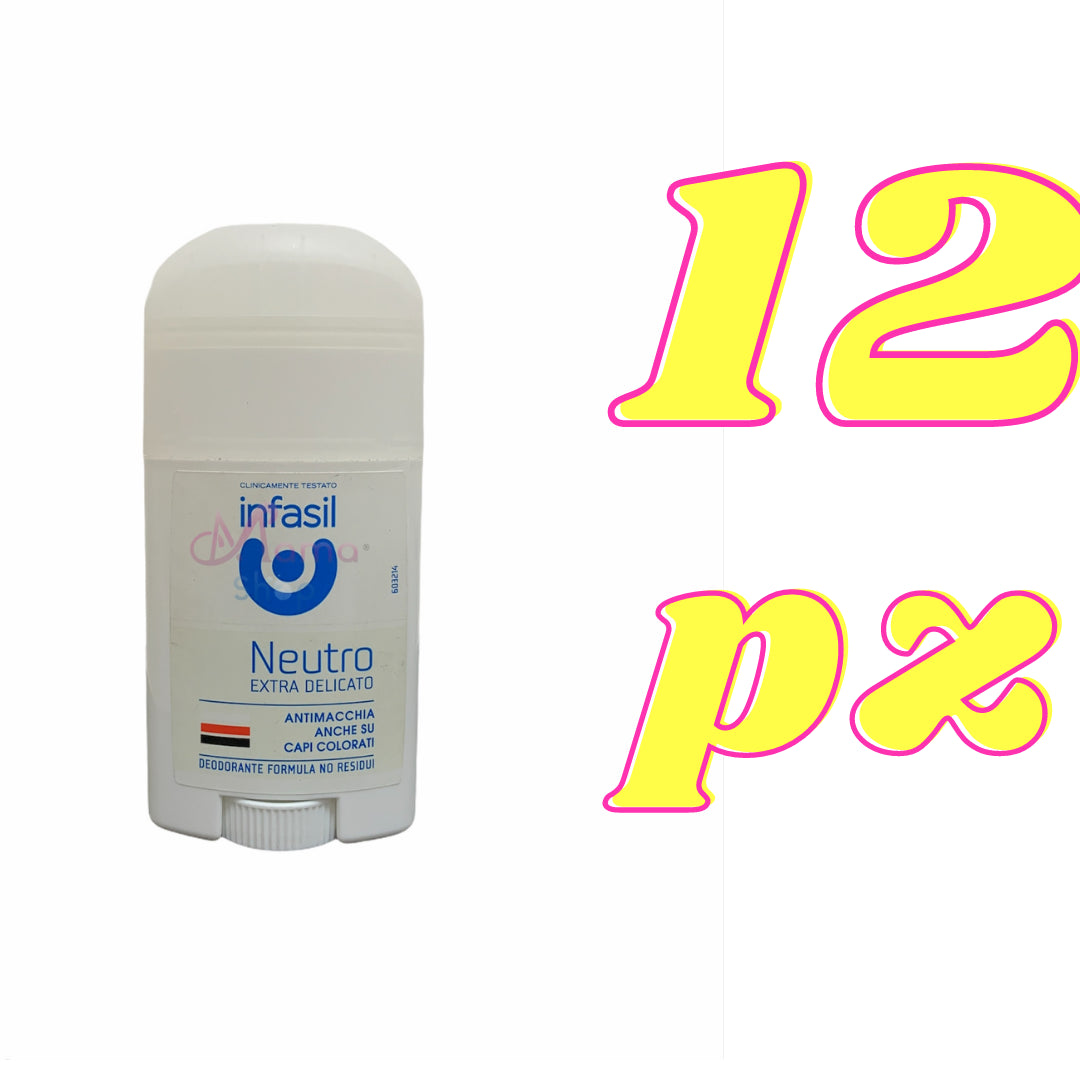 Infasil deodorante stick neutro extra delicato 50 ml - Set da 12 pz -