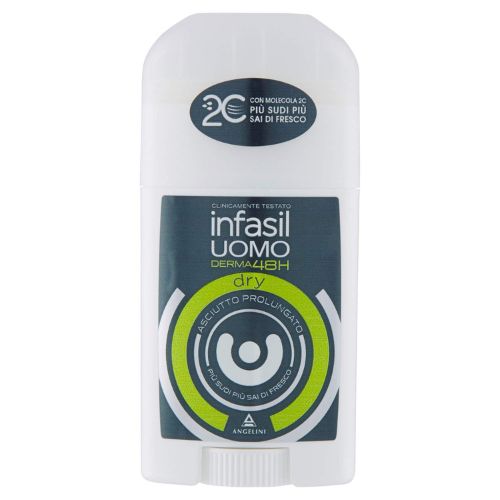 Infasil Stick Deodorante Uomo Dry 40 ml – Protezione Attiva e Sensazione di Pelle Asciutta per Tutto il Giorno