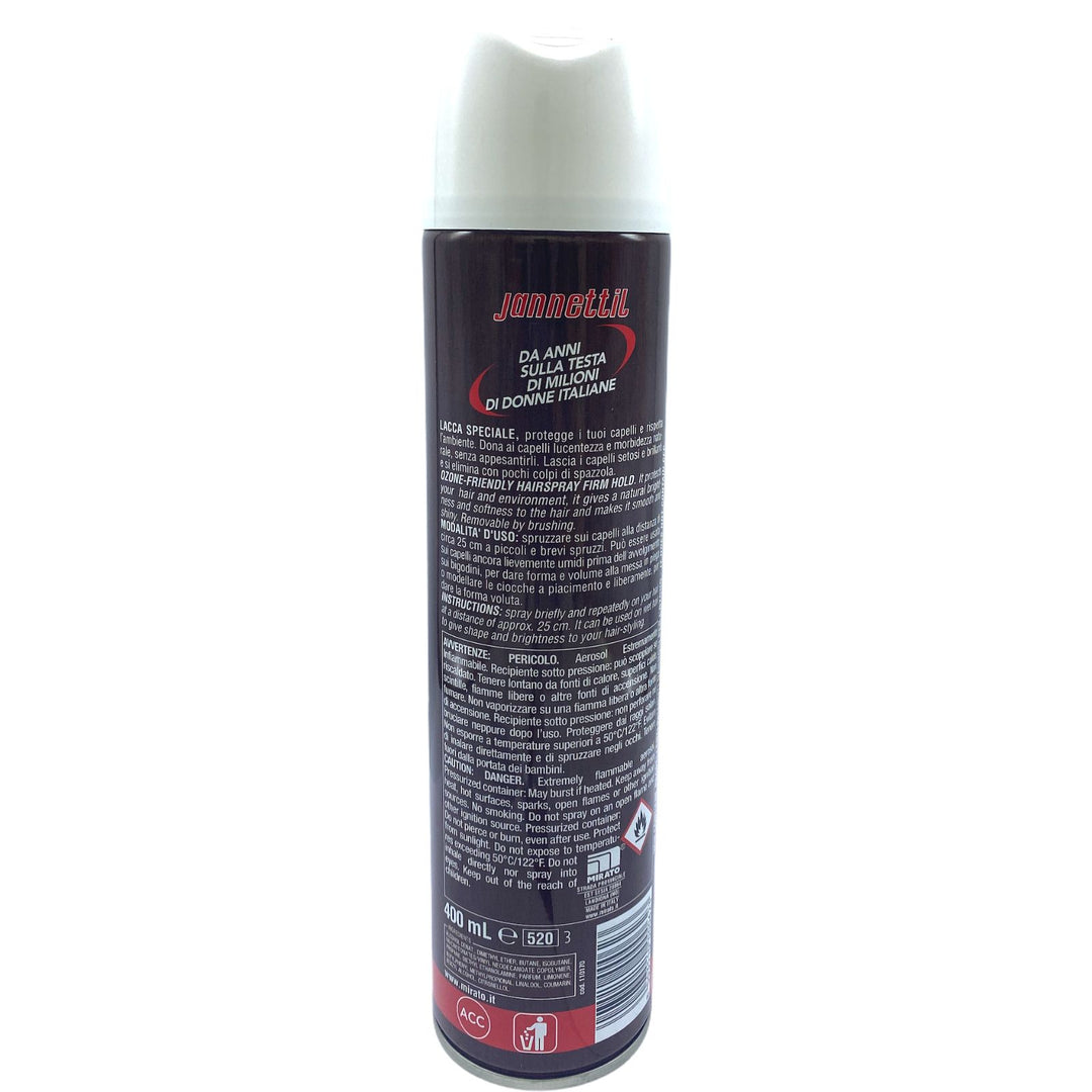Jannettil Lacca Forte 400 ml – Fissaggio Extra e Lunga Tenuta per Capelli Definiti, Senza Residui