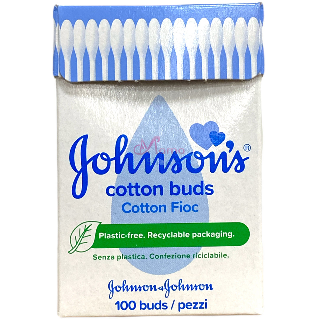 Johnson's Cotton Fioc 100 Pezzi – Bastoncini Ovatati in 100% Puro Cotone per Igiene Quotidiana e Cura Delicata