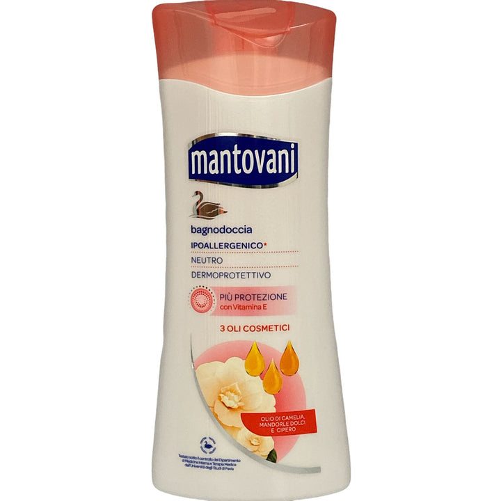Mantovani bagno doccia neutro dermoprotettivo ai 3 oli cosmetici con olio di camelia mandorle dolci e cipero  400 ml