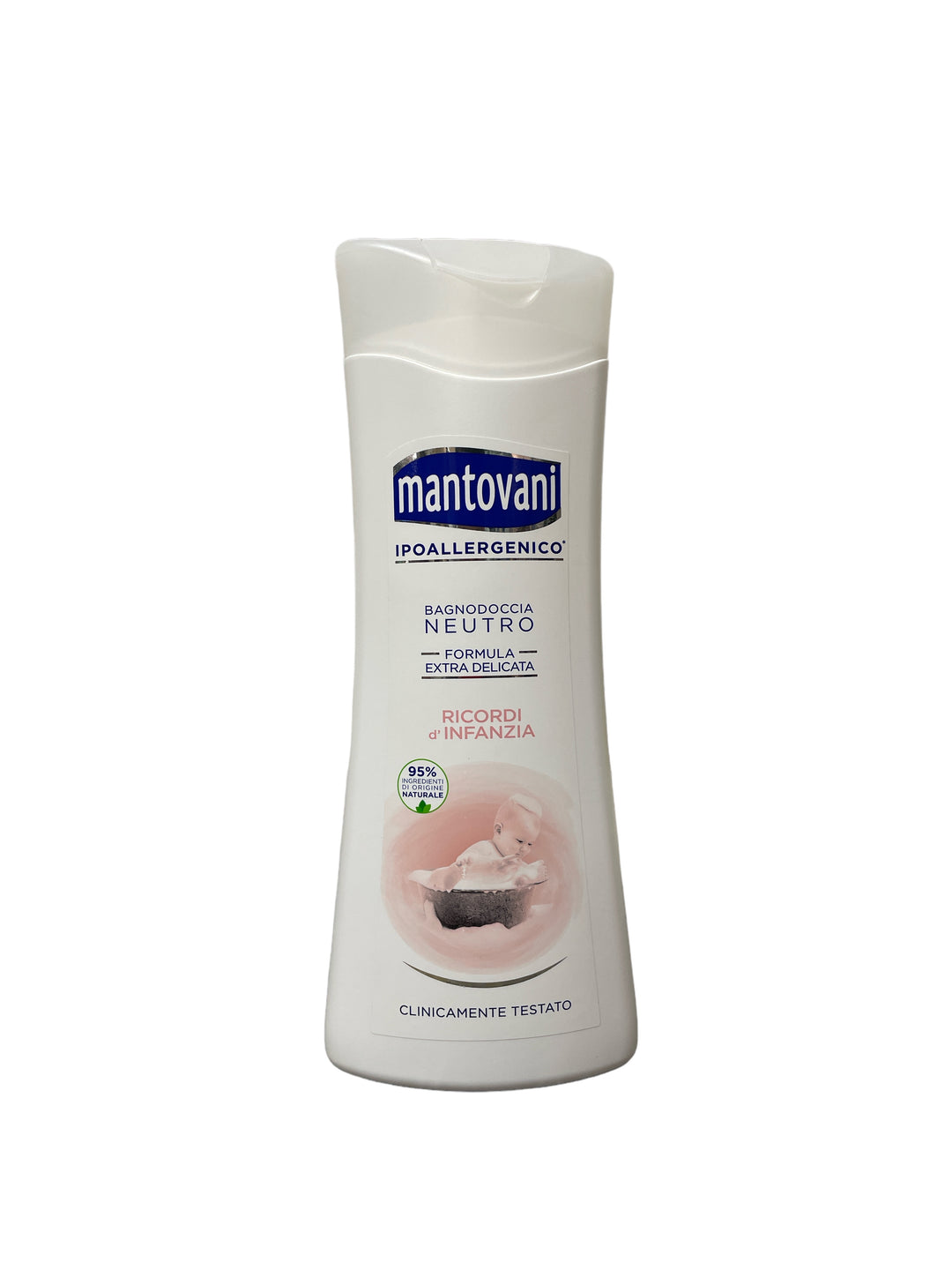 Mantovani bagno doccia neutro dermoprotettivo ricordi d'infanzia con olio di mandorla e profumo di baby talco 400 ml
