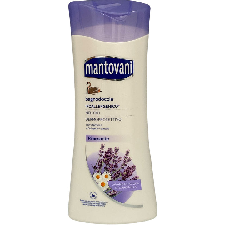 Mantovani bagno doccia neutro dermoprotettivo rilassante profumo di lavanda e acqua di camomilla 400 ml