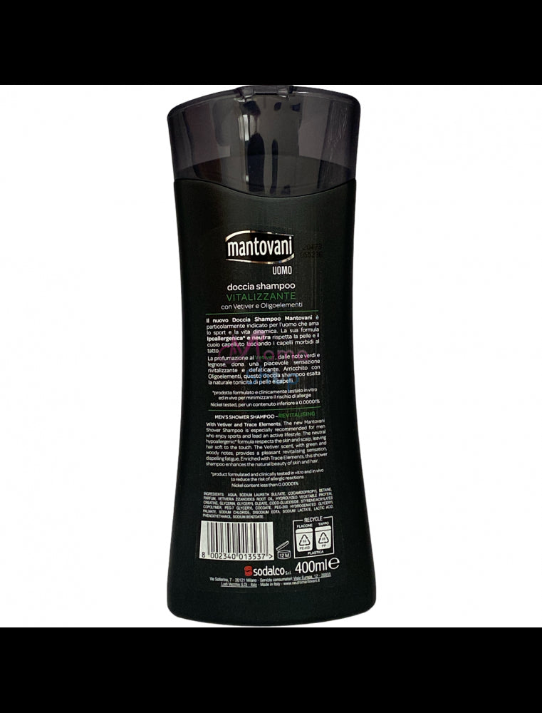 Mantovani bagno doccia shampoo neutro vitalizzante con vetiver e oligoelementi 400 ml