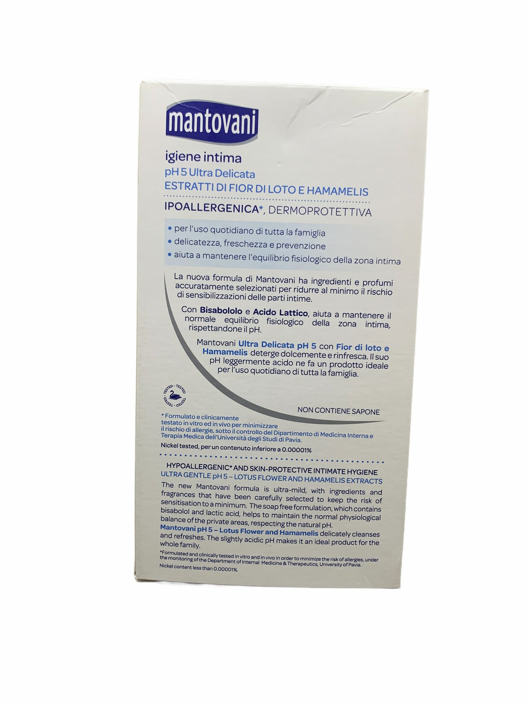 Mantovani intimo dermoprotettivo con estratti di fior di loto e hamamelis 200 ml