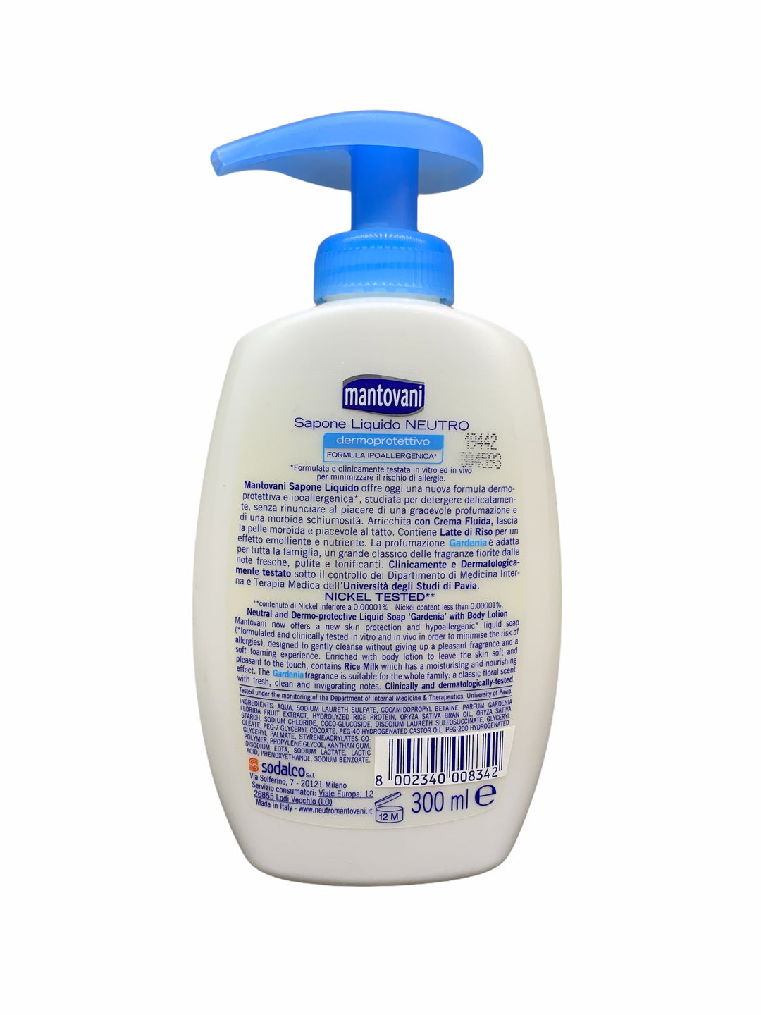 Mantovani sapone liquido classico gardenia dosatore 300 ml
