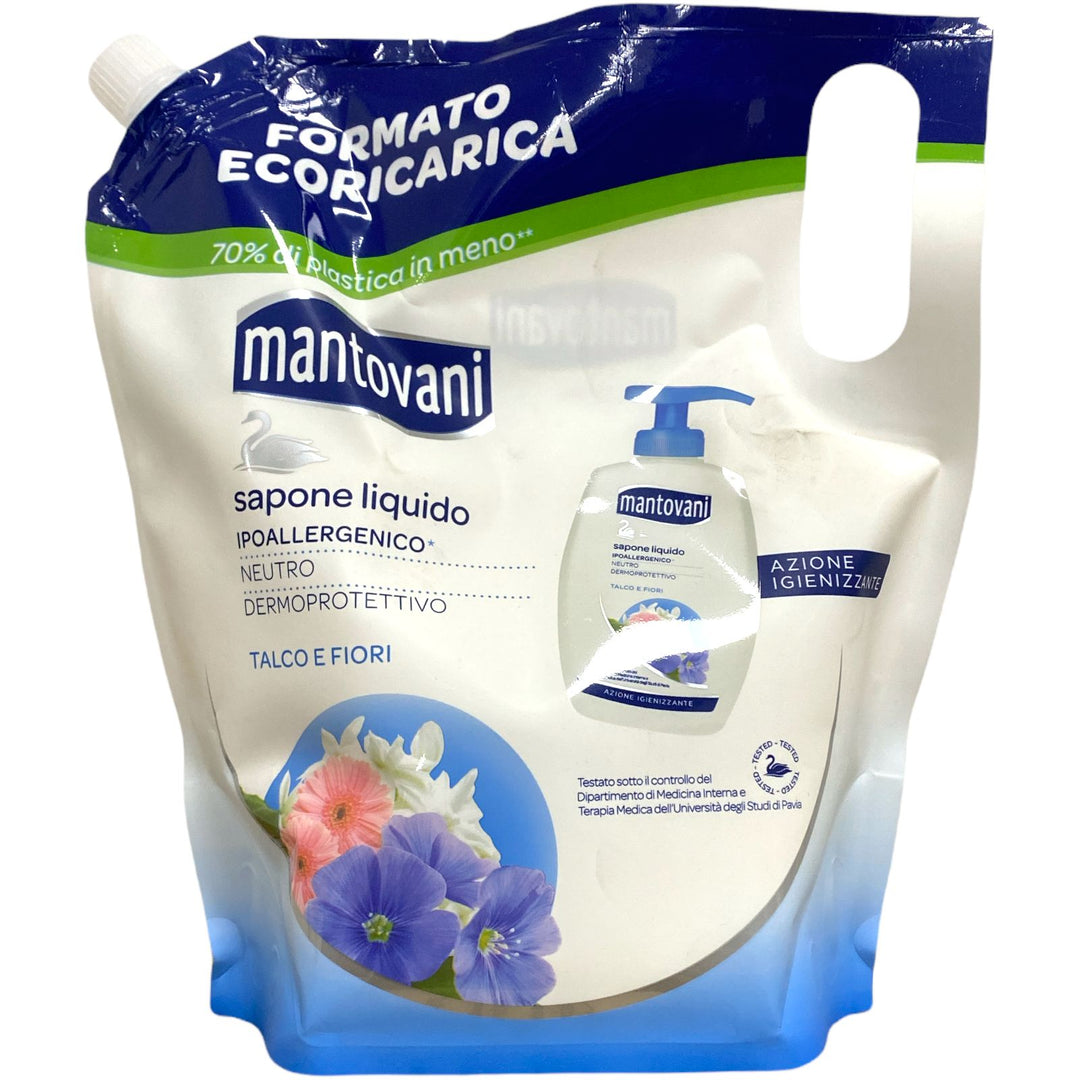 Mantovani sapone liquido ricarica talco e fiori 750 ml
