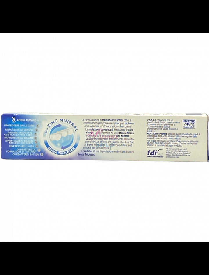 Mentadent dentifricio P white 100 ml