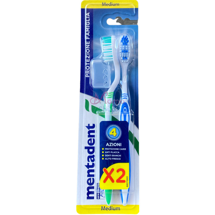 Mentadent spazzolino anti plaque medio x2