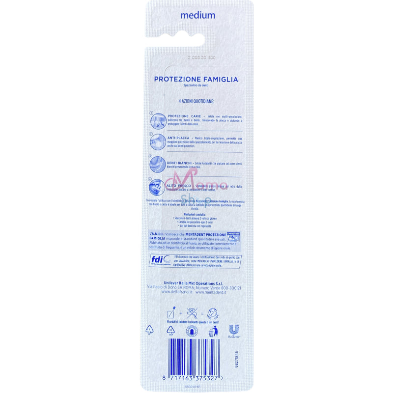 Mentadent spazzolino anti plaque medio x2