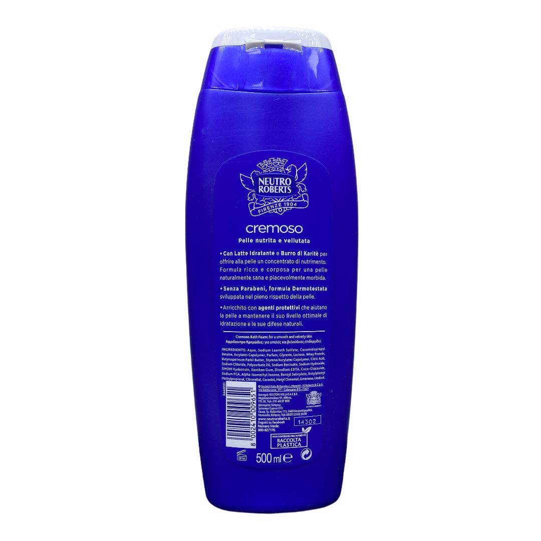 Neutro roberts bagno doccia cremoso con latte idratante e burro di karitè 500 ml