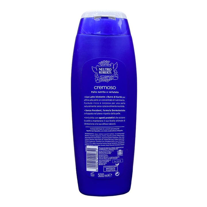 Neutro roberts bagno doccia cremoso con latte idratante e burro di karitè 500 ml