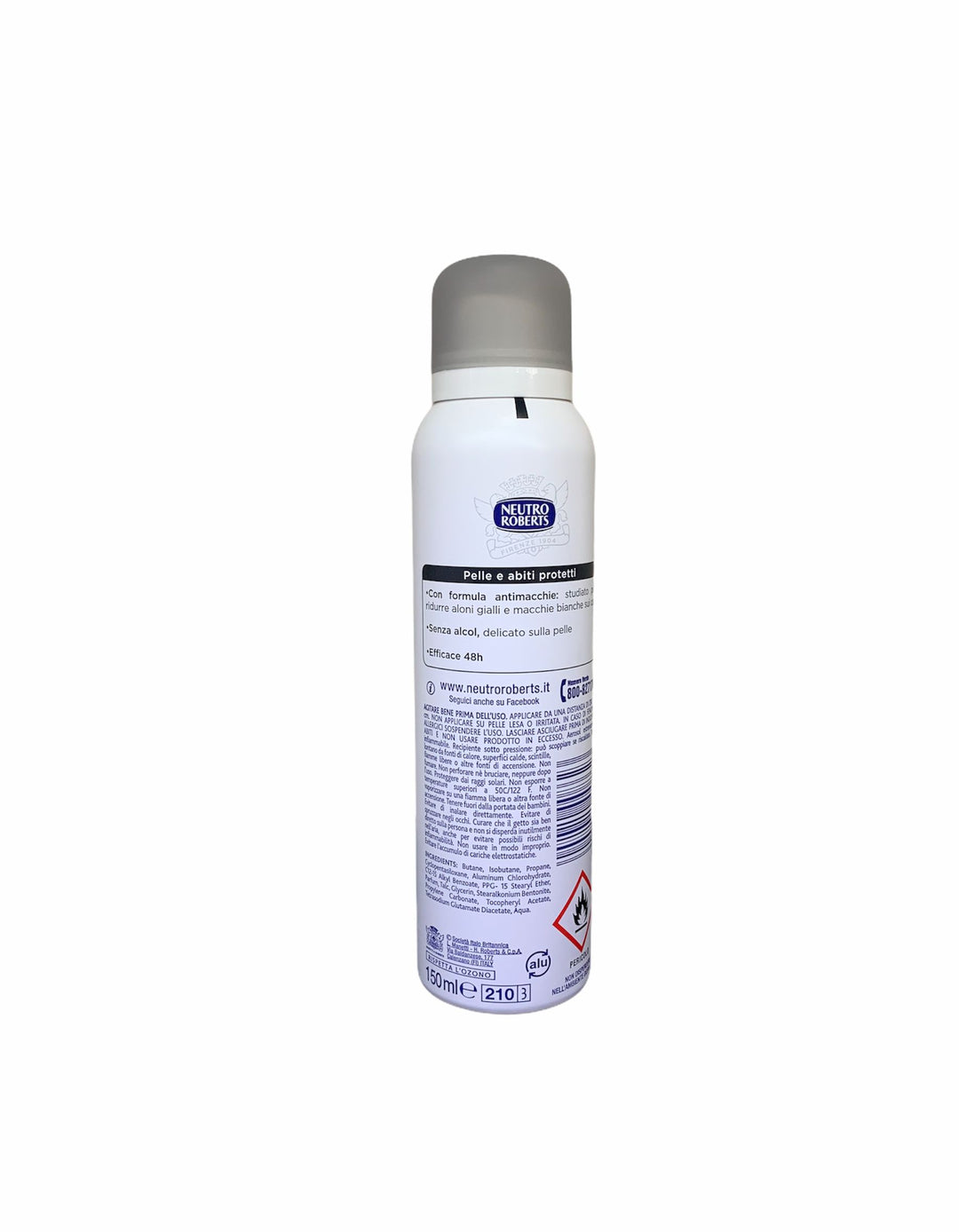 Neutro roberts deodorante spray invisibile anti macchie 150 ml