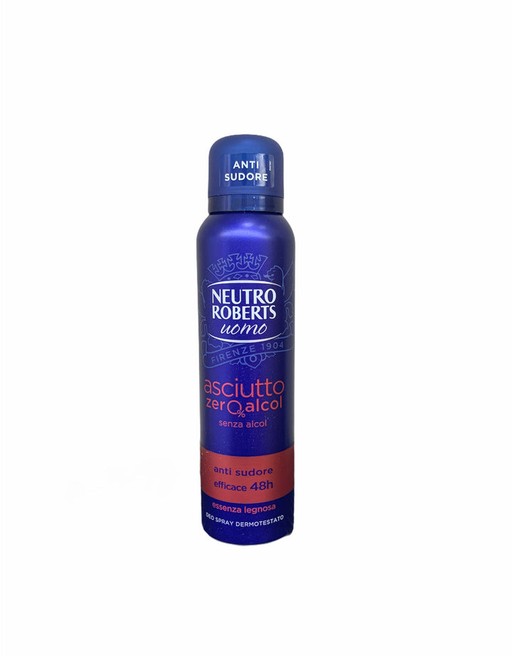 Neutro roberts deodorante spray uomo asciutto anti sudore essenza legnosa 150 ml