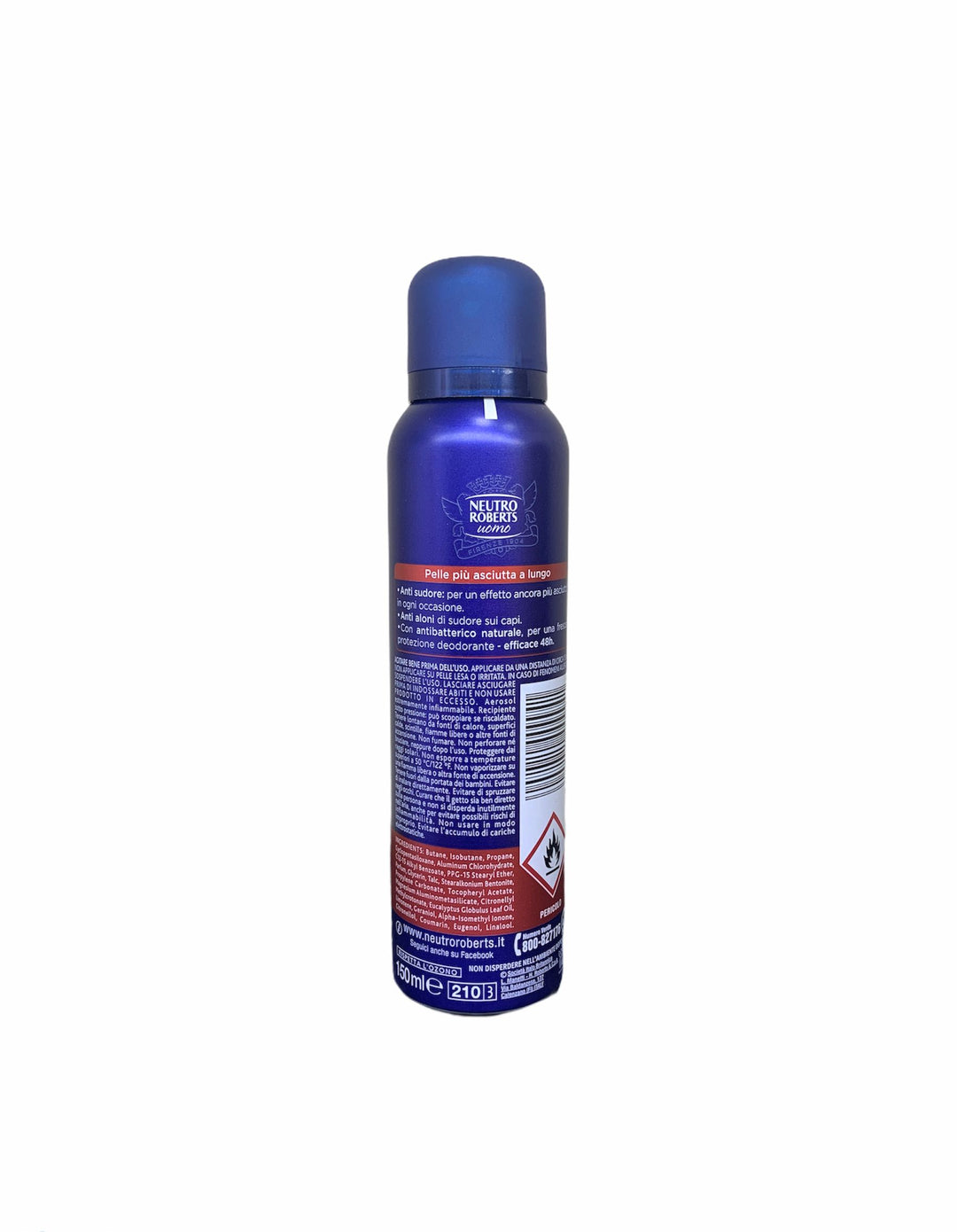 Neutro roberts deodorante spray uomo asciutto anti sudore essenza legnosa 150 ml