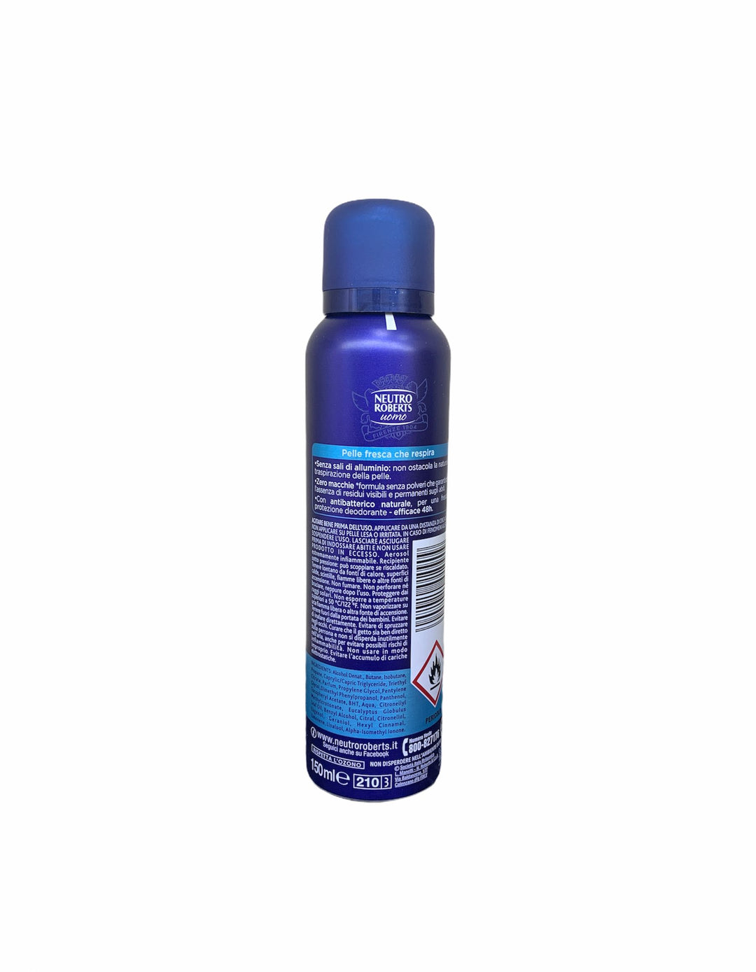 Neutro roberts deodorante spray uomo fresco essenza marina 150 ml
