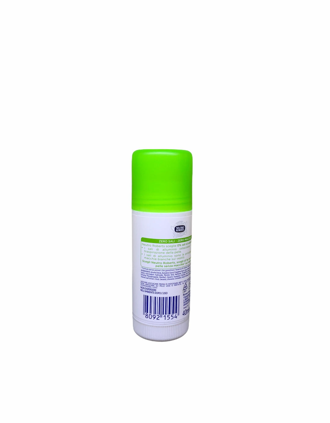 Neutro roberts deodorante stick fresco tè verde e lime zero macchie 40 ml