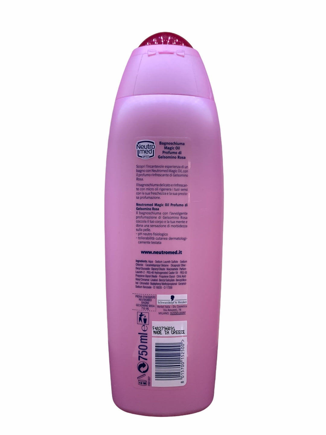 Neutromed bagnoschiuma magic oil al profumo di gelsomino rosa 750 ml