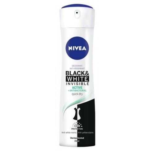 Nivea deodorante spray black & white invisible active 150 ml