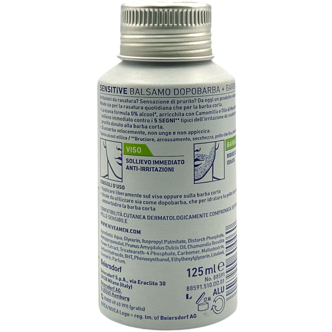 Nivea men sensitive balsamo dopobarba per barbe corte 125 ml
