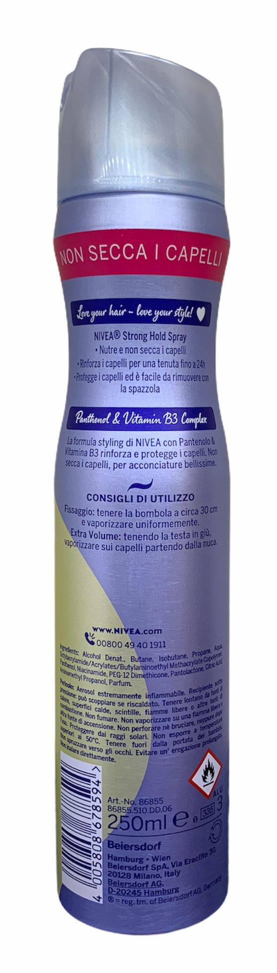Nivea styling spray strong hold tenuta 3 strong 250 ml