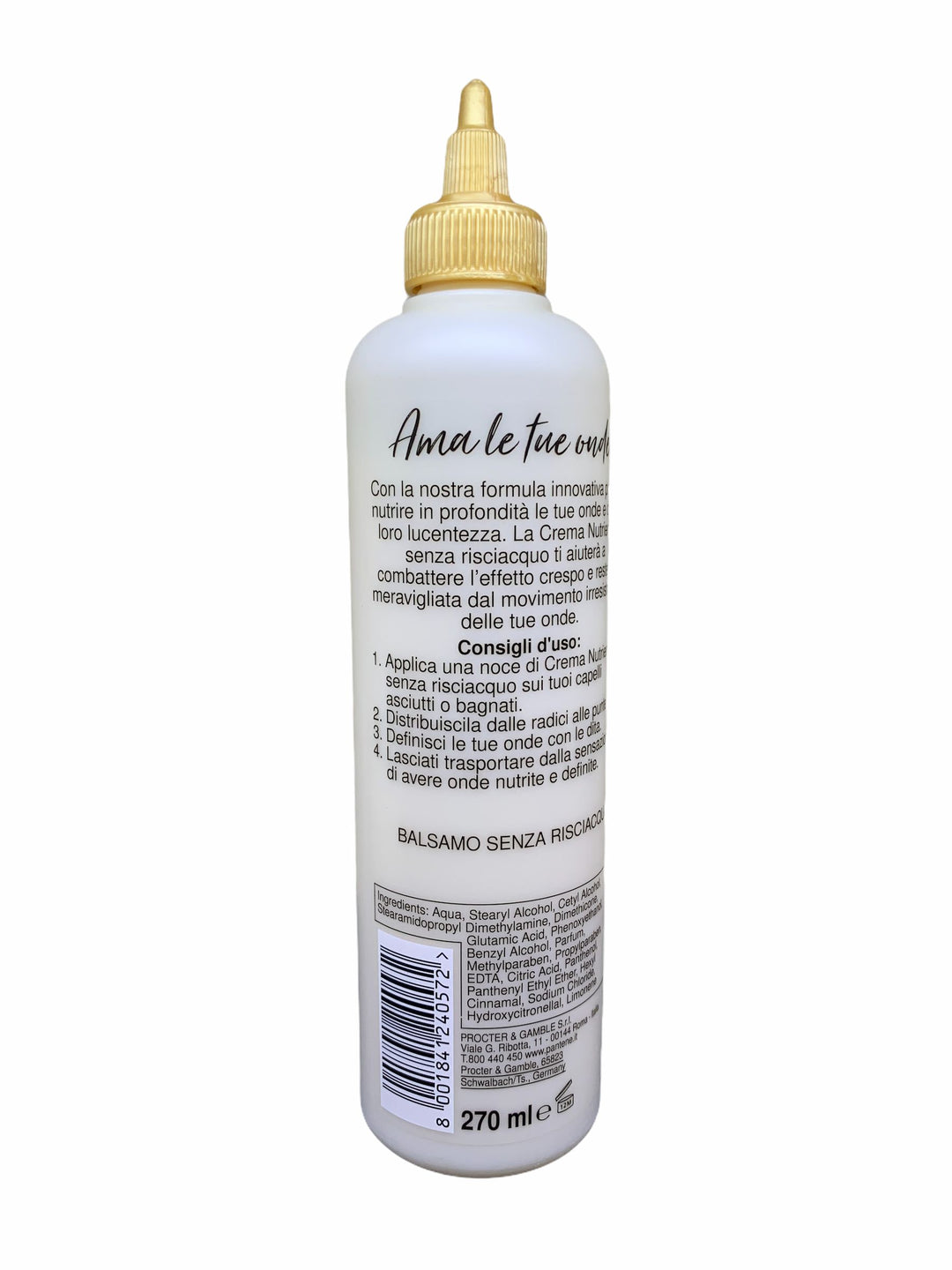 Pantene crema nutriente senza risciacquo ama le tue onde 270 ml