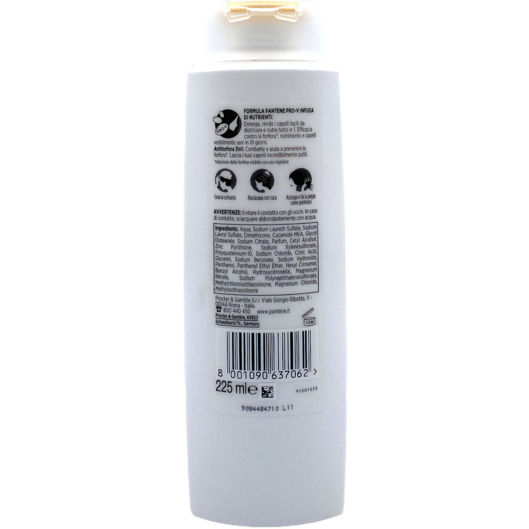 Pantene shampoo 3in1 antiforfora 225 ml