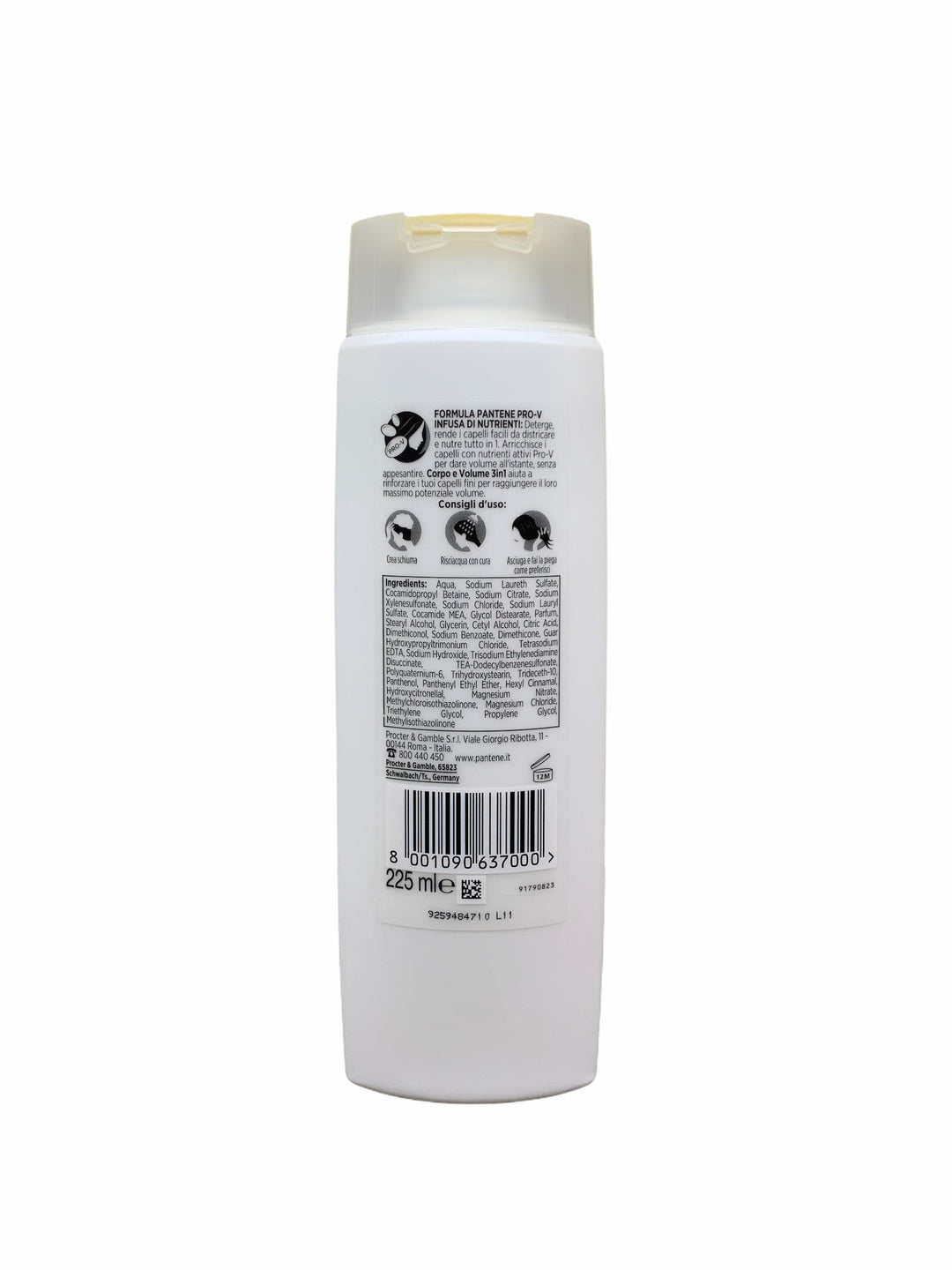 Pantene shampoo 3in1 corpo e volume 225 ml