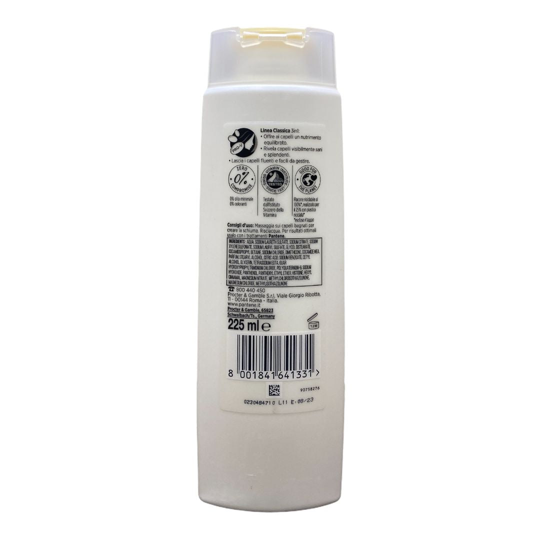 Pantene shampoo 3in1 linea classica 225 ml