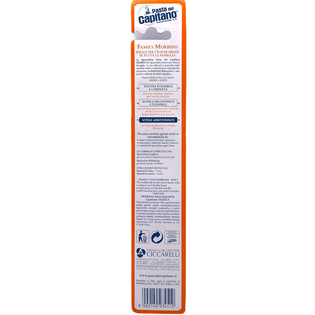 Pasta del capitano spazzolino family morbido+cappuccio