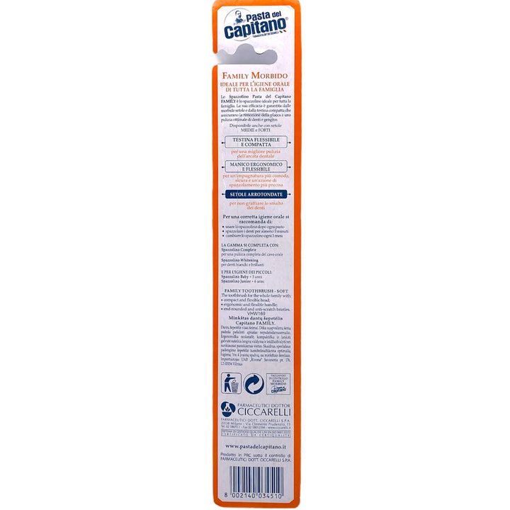 Pasta del capitano spazzolino family morbido+cappuccio