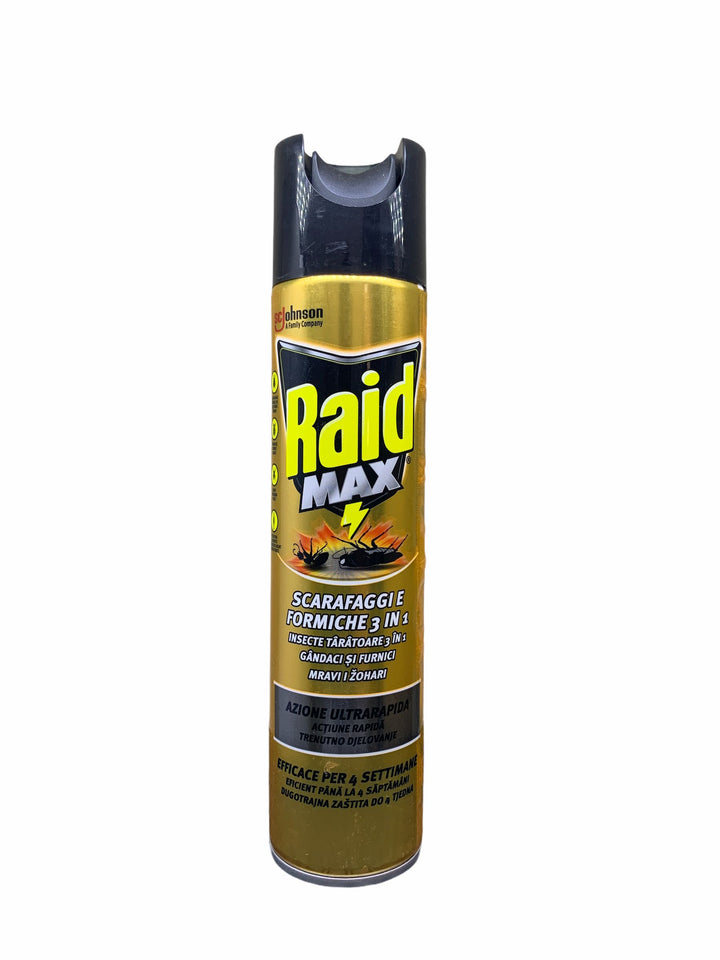Raid insetticida max scarafaggi e formiche 3 in1 300 ml